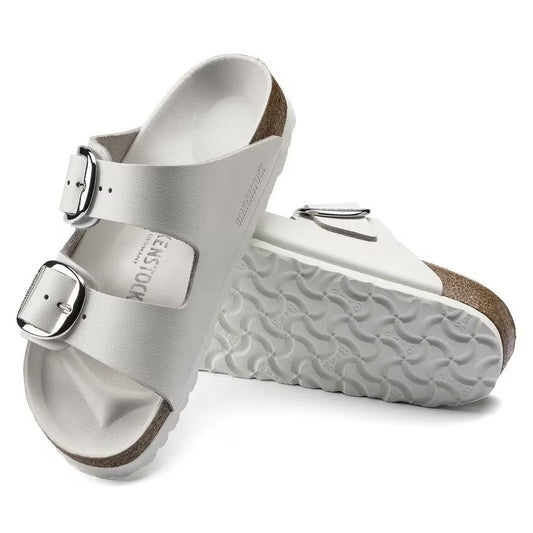 39 / 9 - Birkenstock White Leather Big Buckle Arizona Sandals Shoes 0329SW