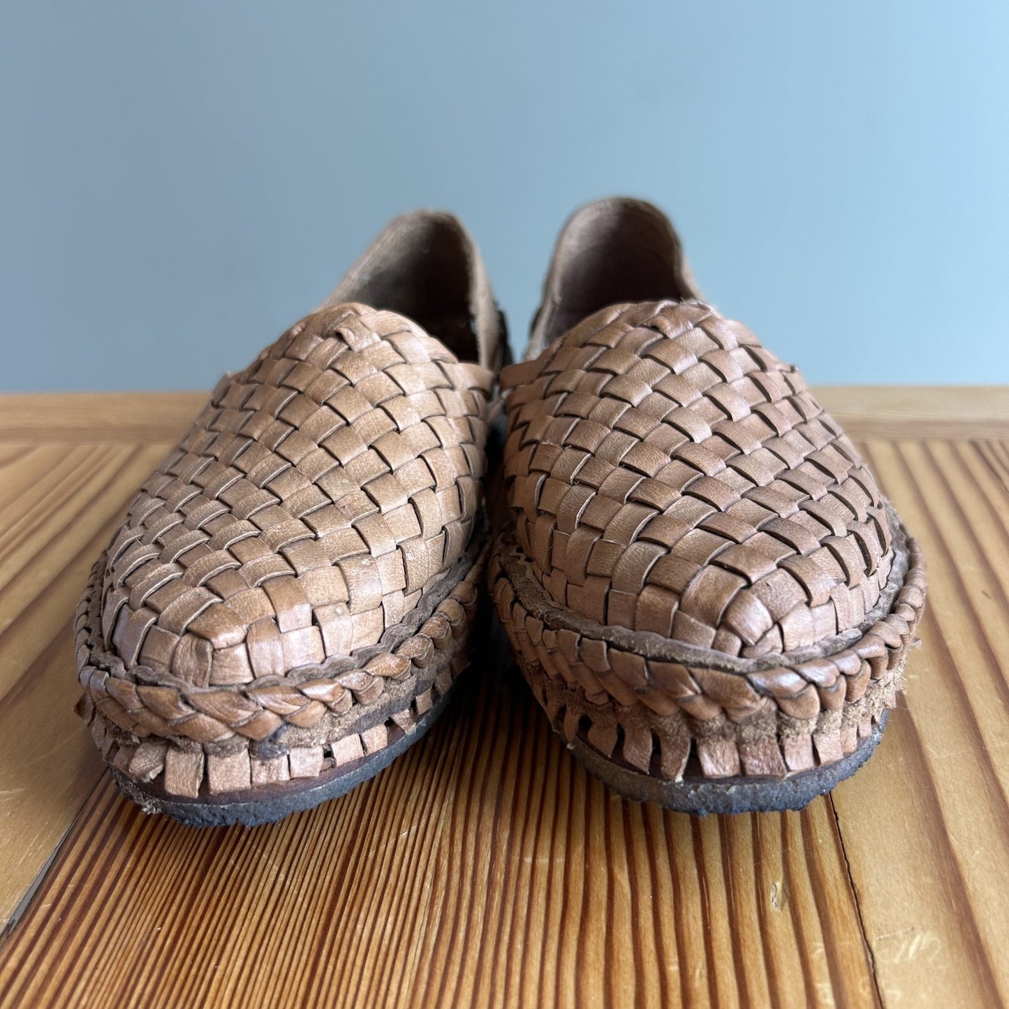9 - Mohinders Brown Leather Woven Comfort Flats Slides Sandals 0329SW