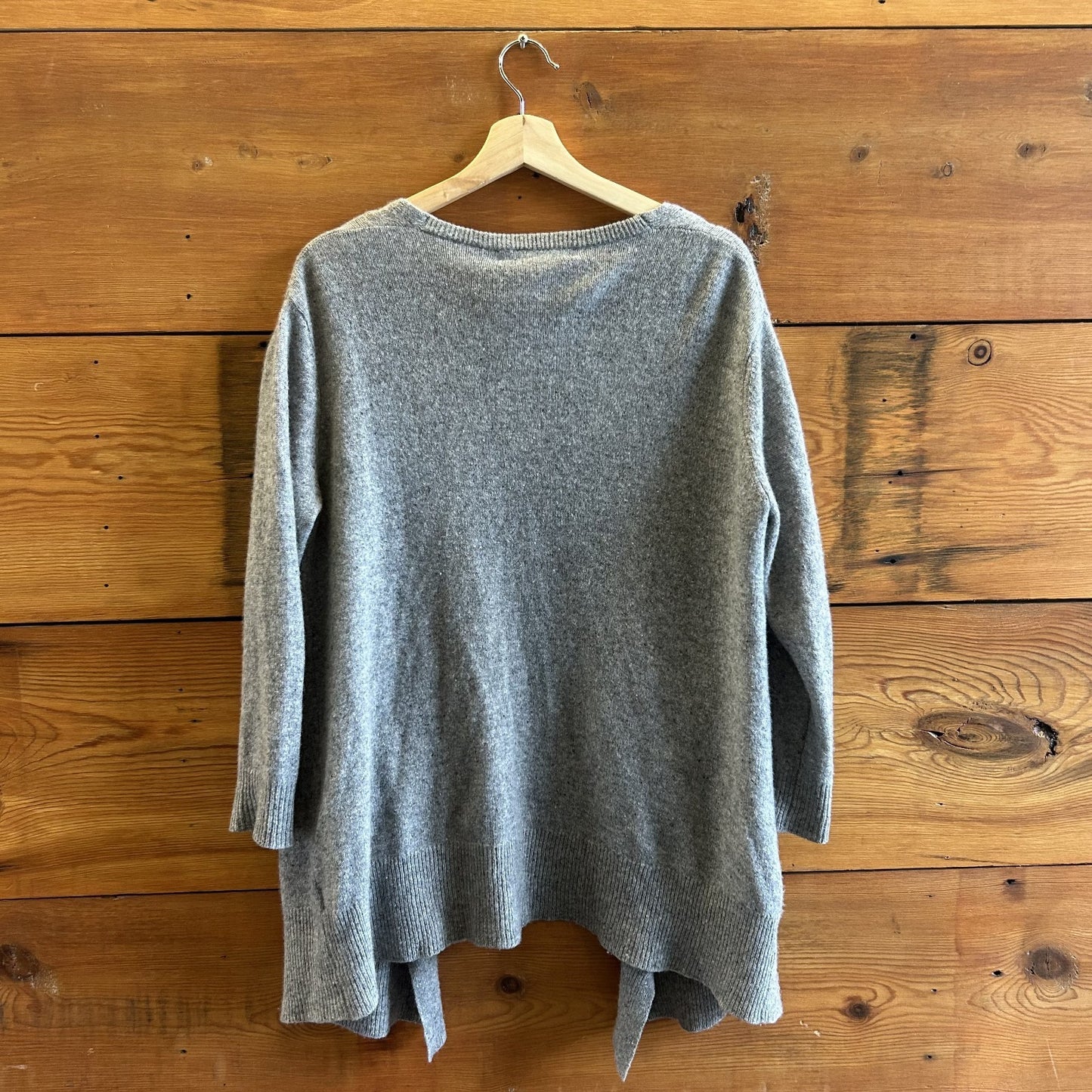 S / M - Subtle Luxury Gray Open Front 100% Cashmere Cardigan Sweater 1206CC