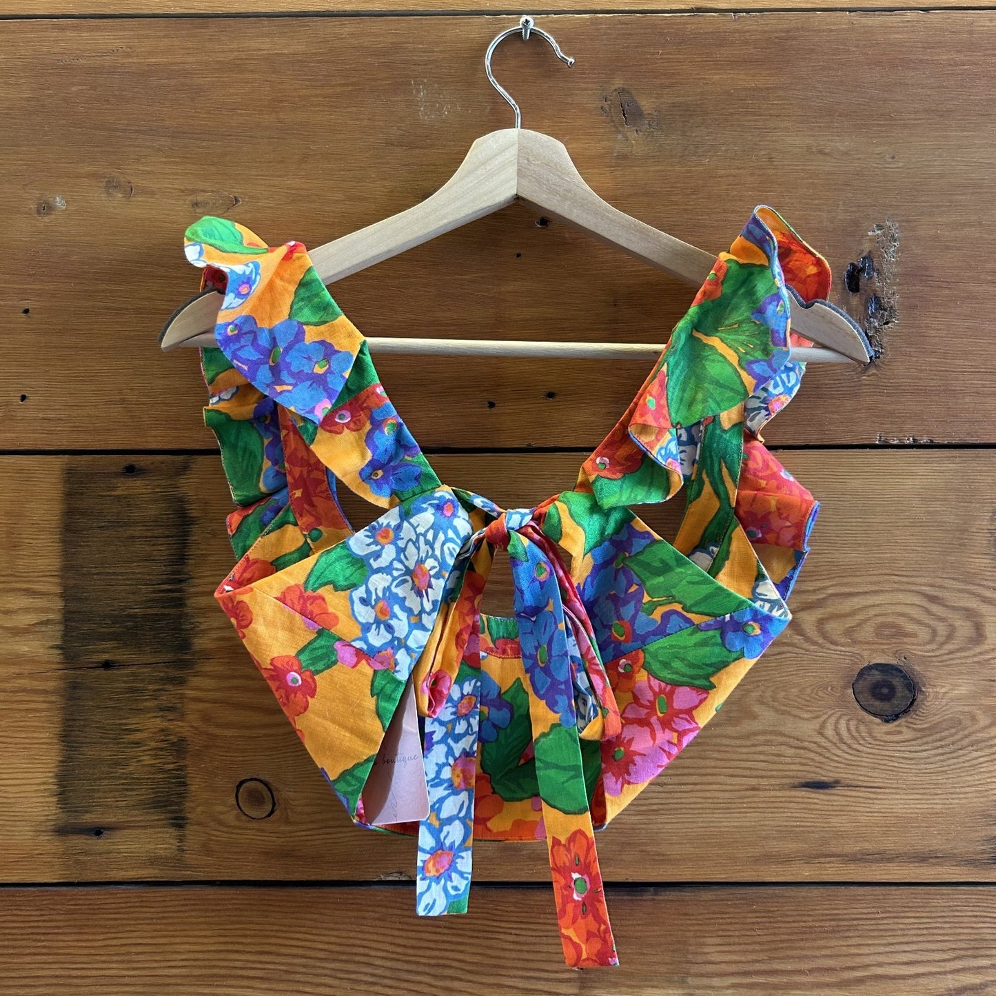 1 / S - Zimmermann $245 Floral Patterned Cropped Riders Frill Neck Top 0819MH