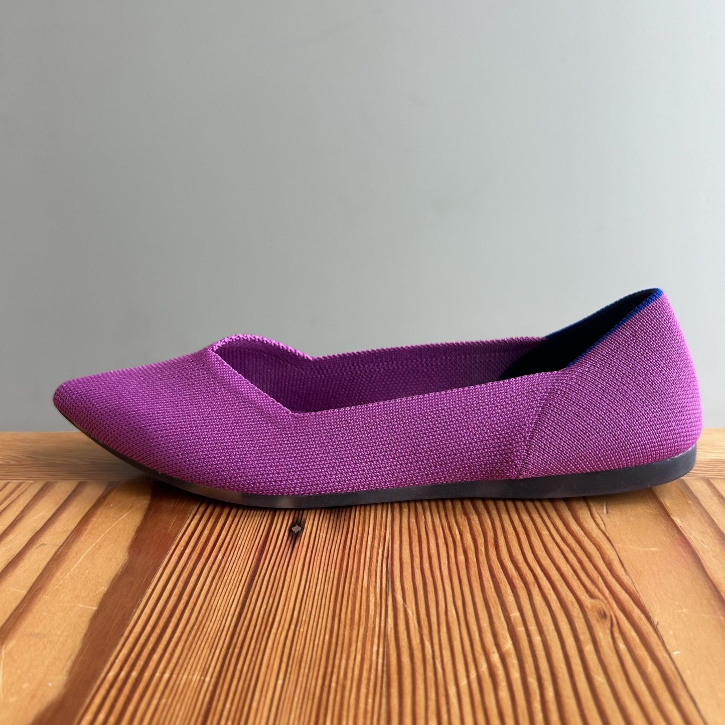 8 - Rothy's Fuchsia Pink Pointed Toe Flats Slip On Comfort Shoes 0823RR