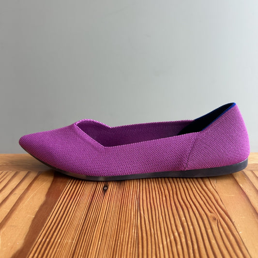 8 - Rothy's Fuchsia Pink Pointed Toe Flats Slip On Comfort Shoes 0823RR