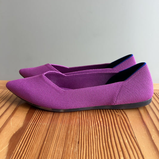 8 - Rothy's Fuchsia Pink Pointed Toe Flats Slip On Comfort Shoes 0823RR