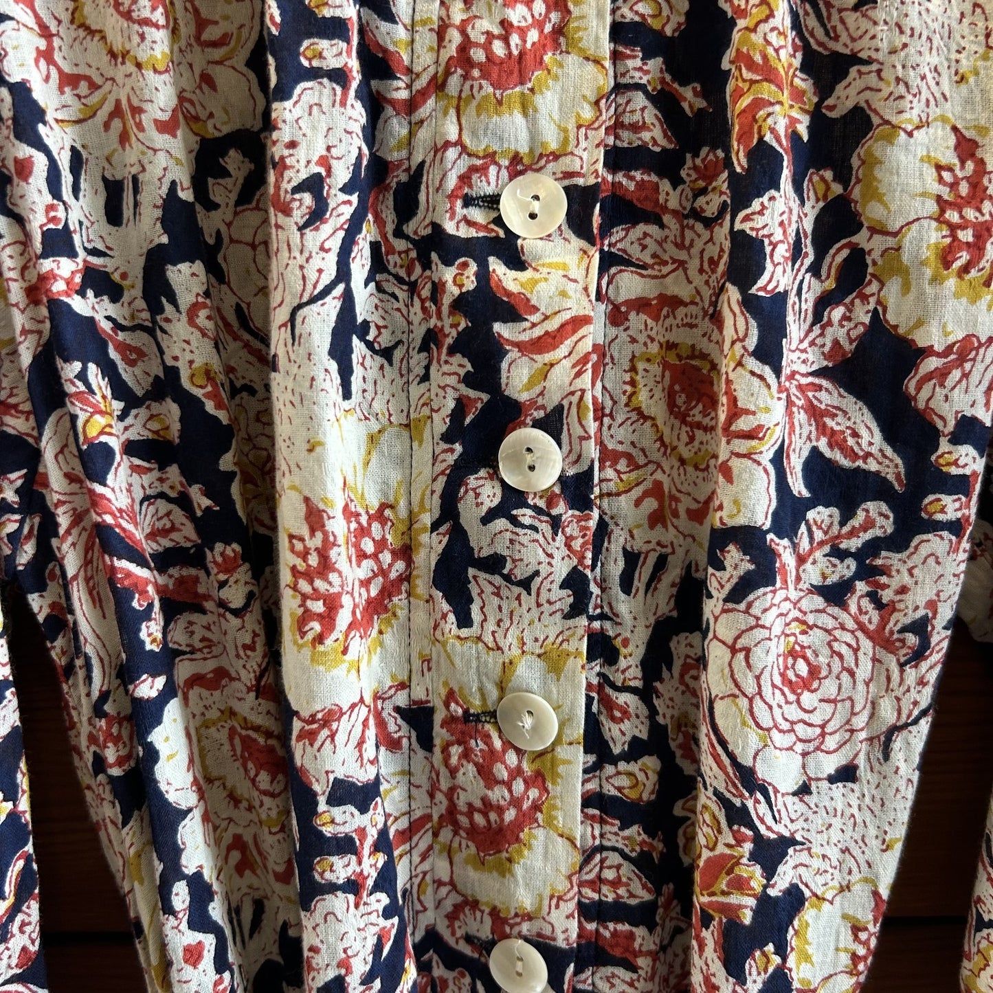 M - Antik Batik Multi Colored & Navy Floral Print NEW Andre Mini Dress 0308IN