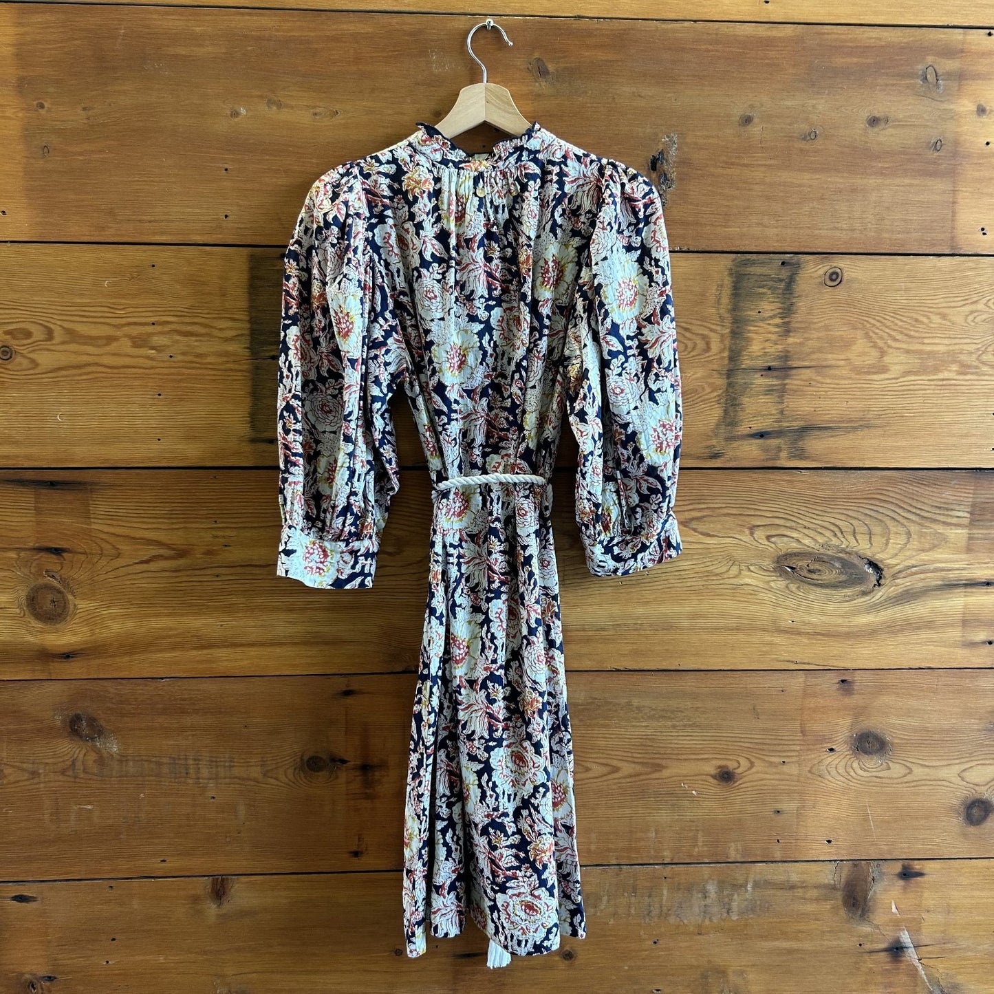 M - Antik Batik Multi Colored & Navy Floral Print NEW Andre Mini Dress 0308IN