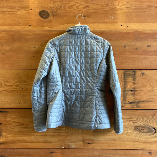 S - Patagonia Light Gray Zip Front Quilted Lightweight Puffer Jacket 1103ES