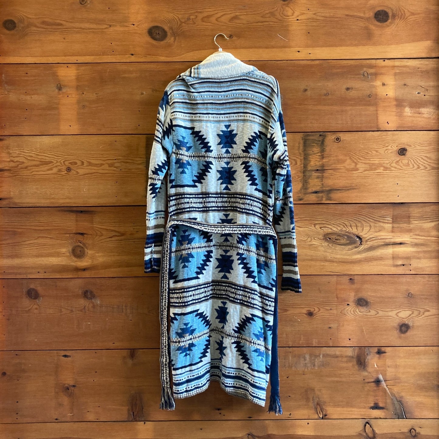 XL - Faherty Blue White Brown B.YELLOWTAIL Paloma Duster Sweater 1103ES