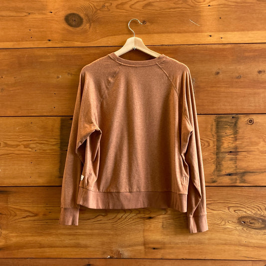 M - Vuori Brown Long-Sleeve Halo Crew Pullover Sweatshirt 0622KS