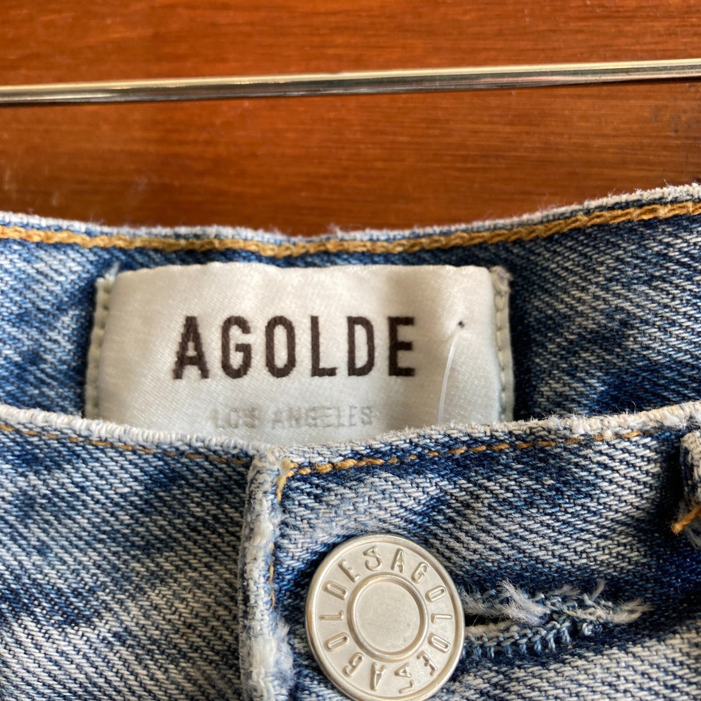 24 - AGOLDE Light Wash 90's Distressed Mid-Rise Straight Leg Jeans 1217GN