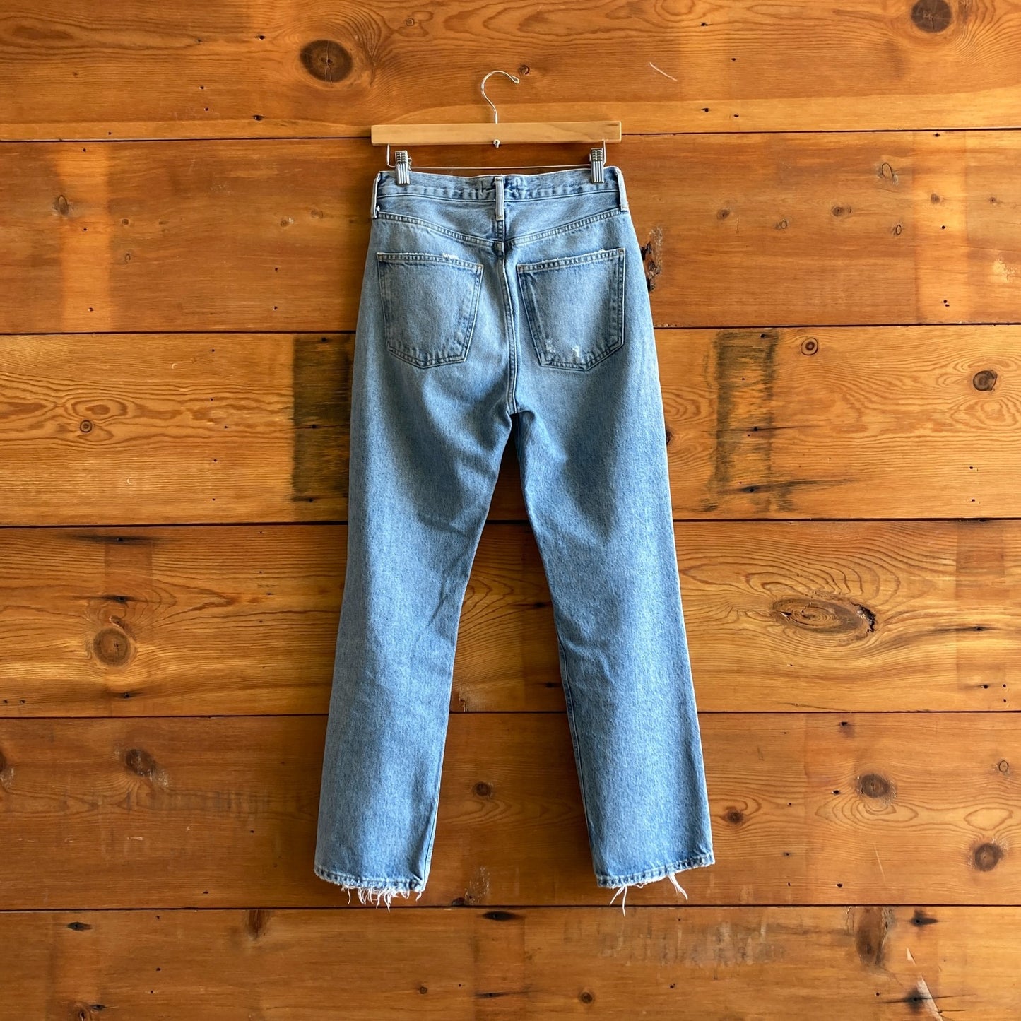 24 - AGOLDE Light Wash 90's Distressed Mid-Rise Straight Leg Jeans 1217GN
