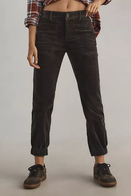 16 - by Anthropologie Moss Green NEW Corduroy Richie Slim Jogger Pants 0530JF
