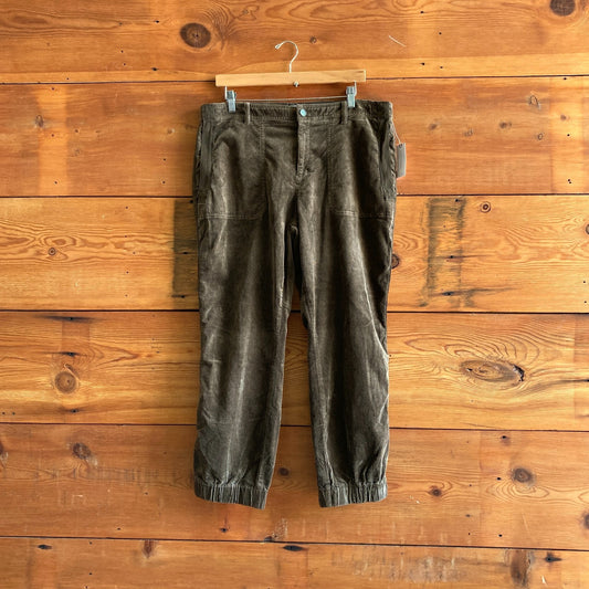 16 - by Anthropologie Moss Green NEW Corduroy Richie Slim Jogger Pants 0530JF