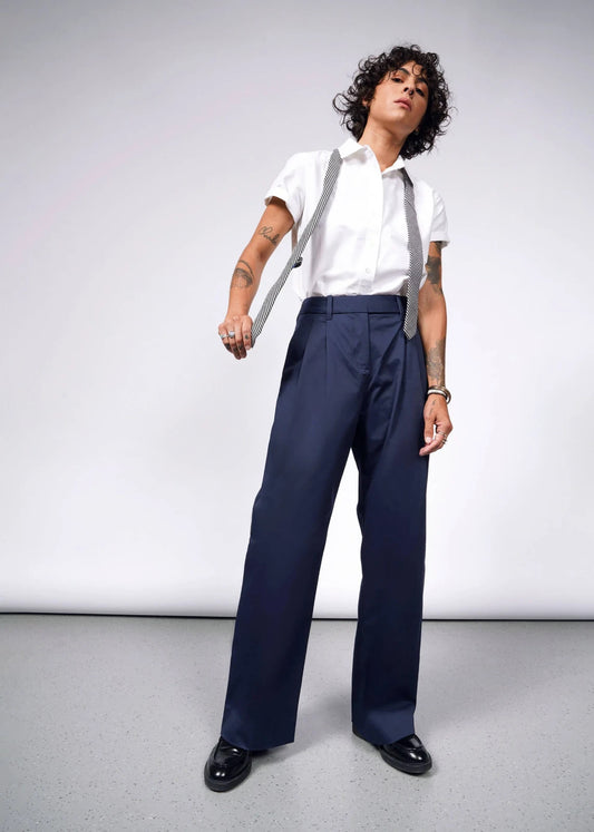 14 - Wildfang NEW Navy BlueThe Essential Trouser Pants 0530JF