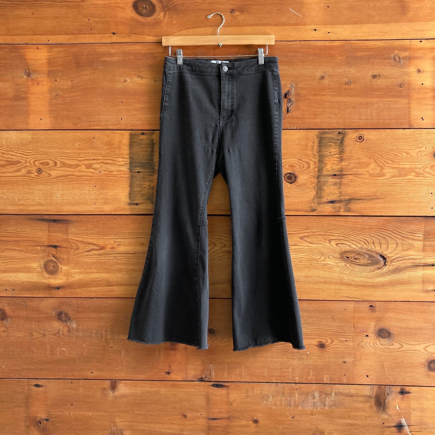 28 - We The Free by Free People Just Float On Flare Leg Black Jeans 1217GN