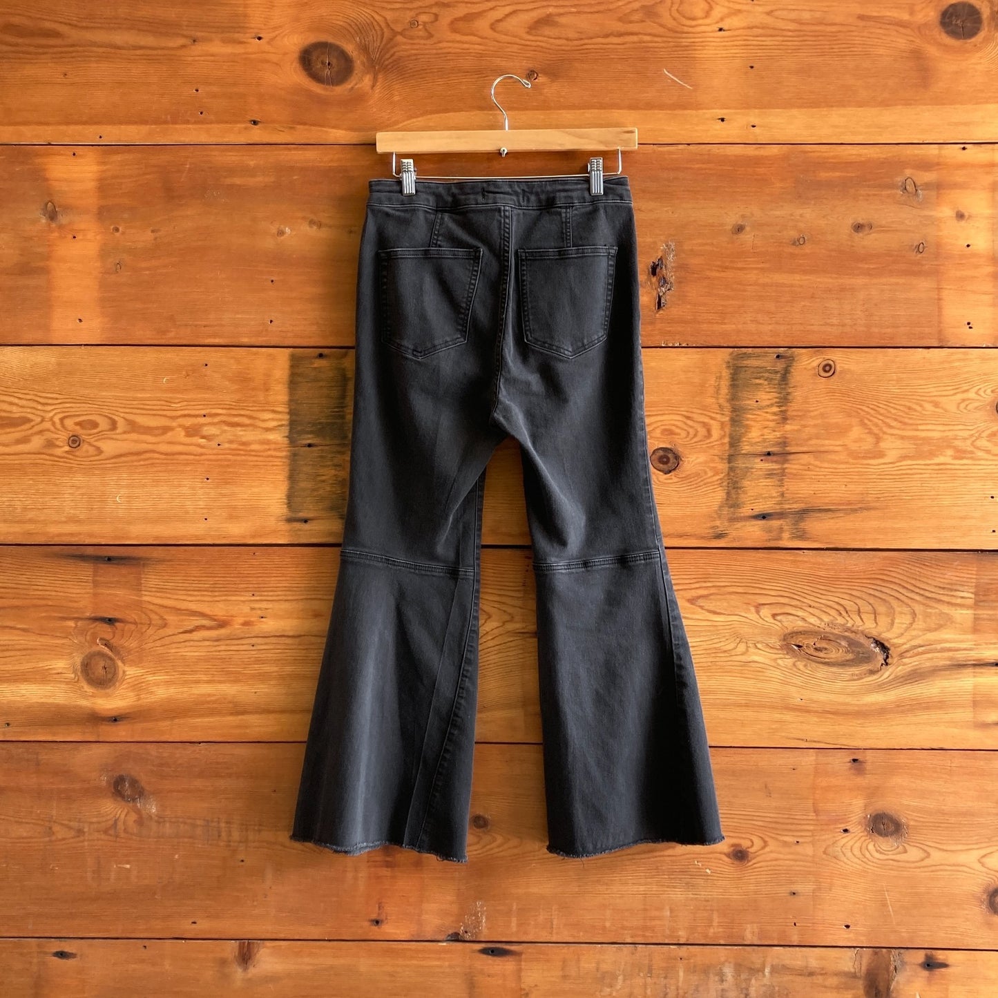 28 - We The Free by Free People Just Float On Flare Leg Black Jeans 1217GN
