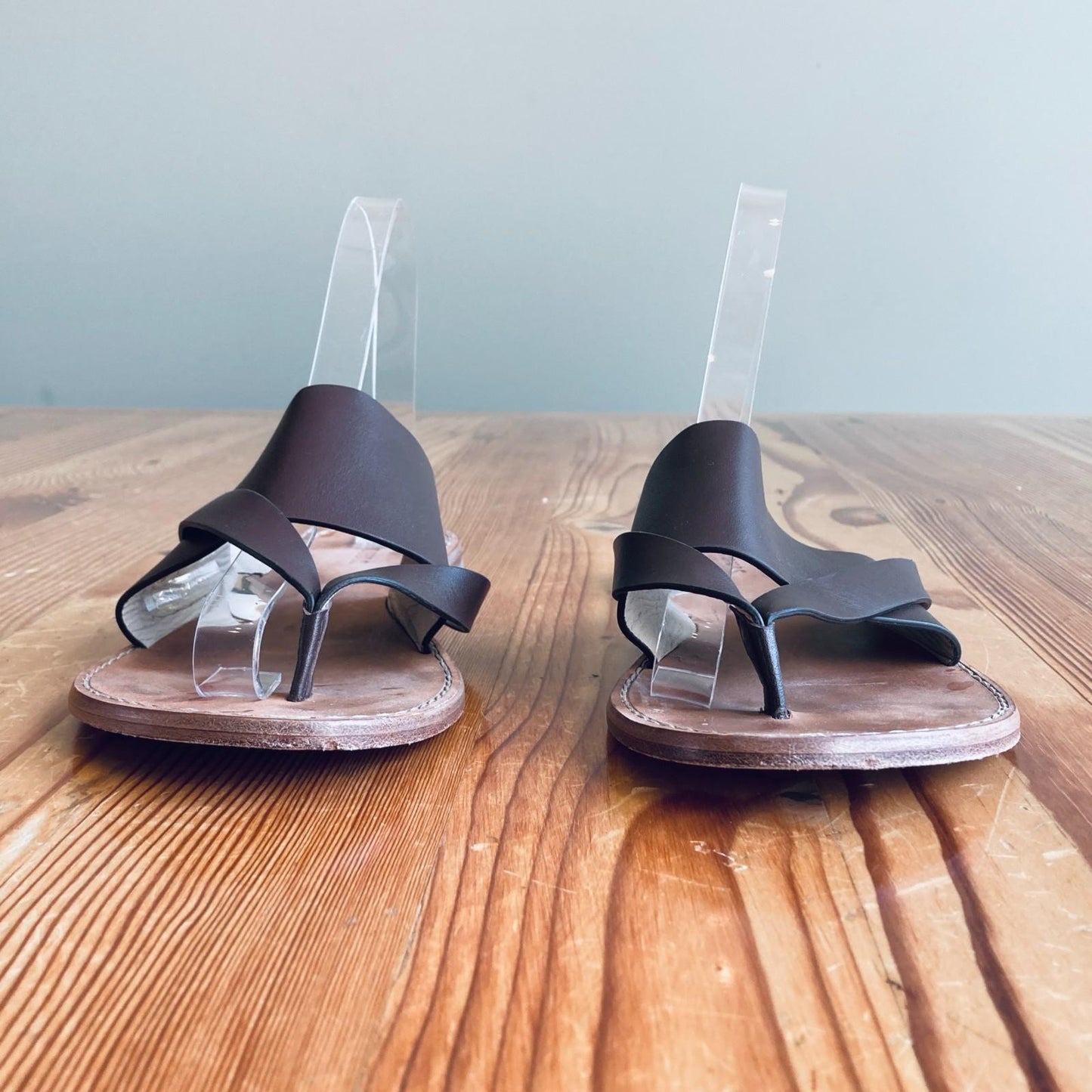 37 / 6.5 - Alohas Brown Leather Eugene Flat Womens Flip Flop Sandals 0904NF