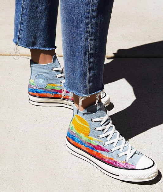 9 - Converse x Mara Hoffman Sunset Embroidered High Top Sneakers 0720LP