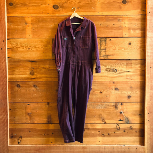 XL - Wildfang Burgundy Long Sleeve The Essential Coverall Jumpsuit 0530JF