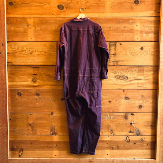 XL - Wildfang Burgundy Long Sleeve The Essential Coverall Jumpsuit 0530JF