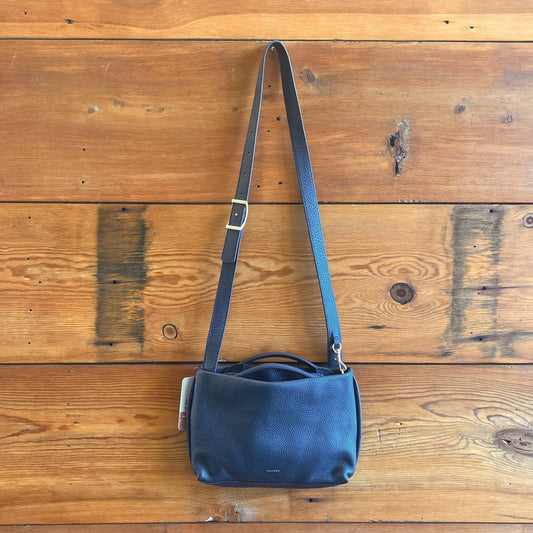 Skagen Ink Blue Leather NEW $195 Mikkeline Satchel Crossbody Bag Purse 1118SM