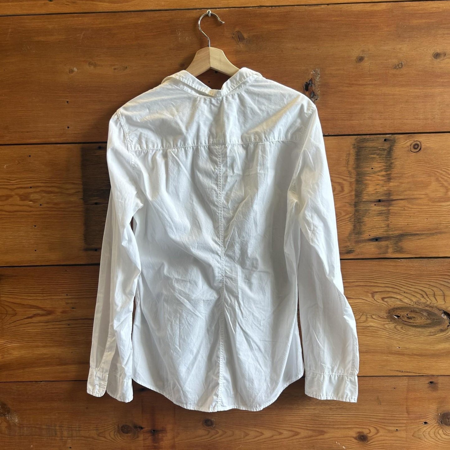 L - Frank & Eileen White Long Sleeve Button Up Barry Shirt Top 0721DK