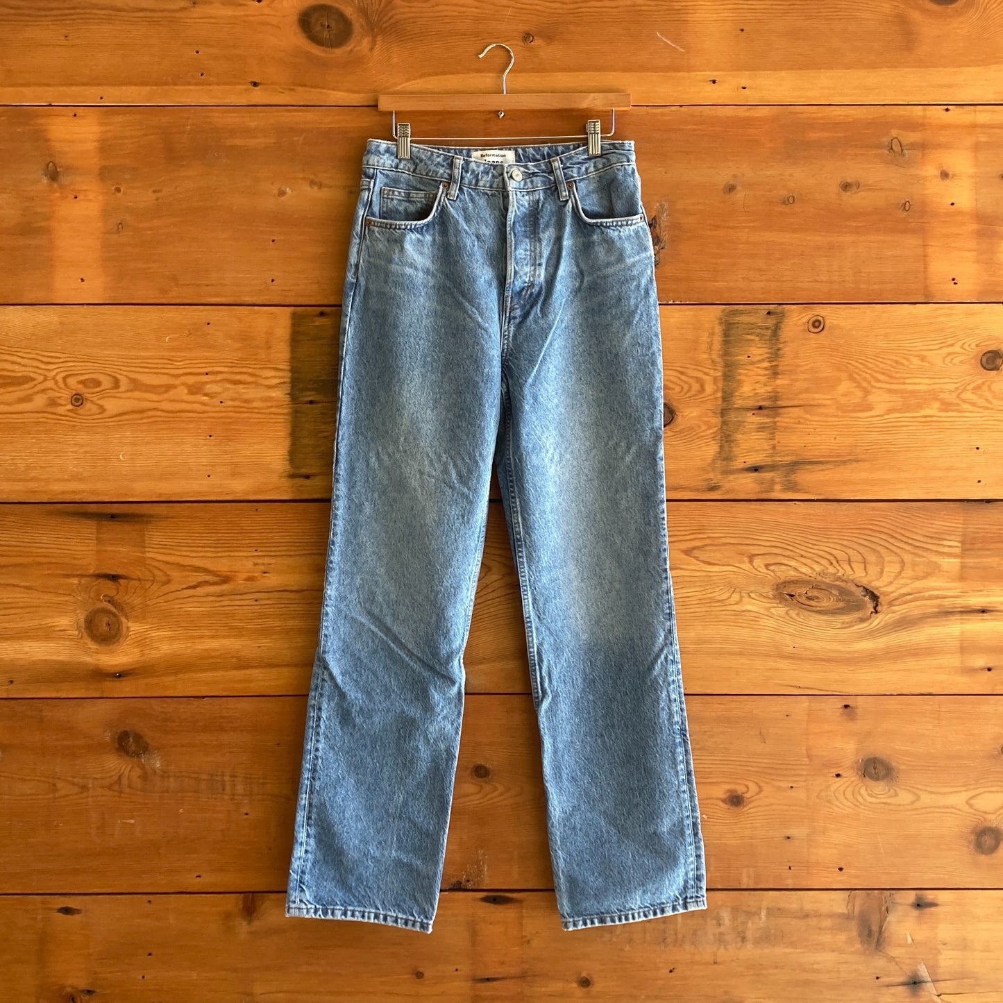 29- Reformation $148 High Rise Straight Leg Recycled Cotton Cynthia Jeans 0913LK