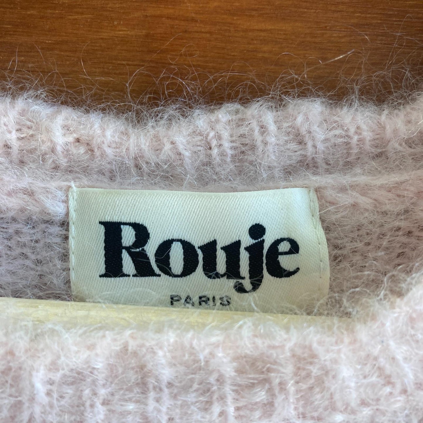 36 / S - Rouje Pale Pink Marcelin Pullover Mohair Blend Sweater 0915CS