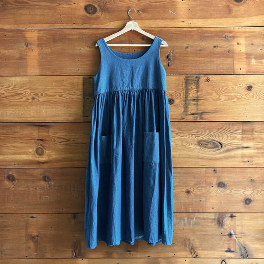 S / M - Honeybea Denim Made in Canada Sleeveless Chore Maxi Dress 0910CC