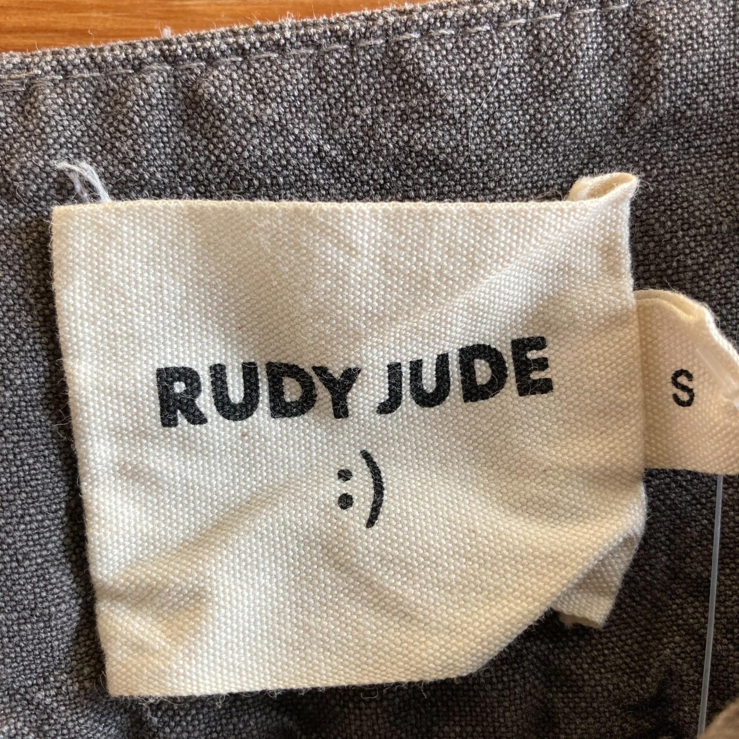 S - Rudy Jude Gray Brown Linen Sleeveless Bonnie Babydoll Dress 0312IG