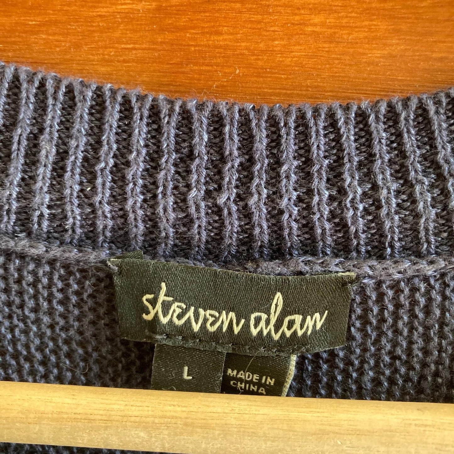 L - Steven Alan Navy Drop Waist Layered Linen Sweater w/ Cupro Dress 0409TH