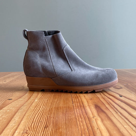 9 - Sorel Gray Suede 2.5" Wedge Zip Bootie NL3313-052 Ankle Boots 0830QL