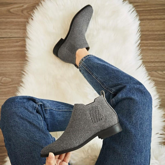 39 / 8.5 - VIVAIA Gray Square-Toe Water-Repellent Ryan Pro Ankle Boots 1126GT