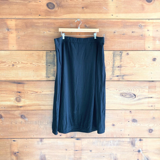 1X - Eileen Fisher Black NEW $168 Stretch Organic Cotton Lantern Skirt 0603AG