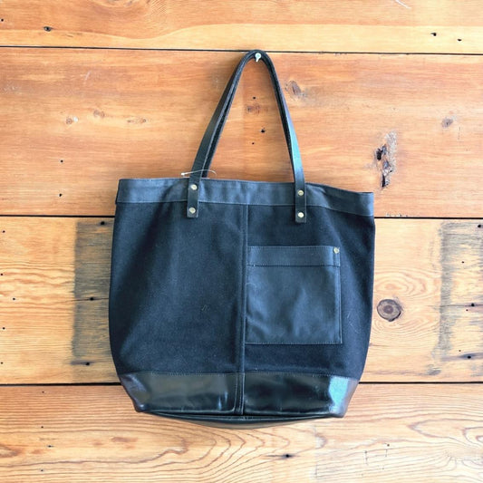 Chester Wallace classic tote made Portland Oregon Gray & Black Canvas Bag 0617RF