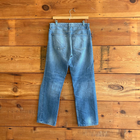 28 - B-Sides Distressed Wash Straight Leg High Waisted Jeans 0930AR