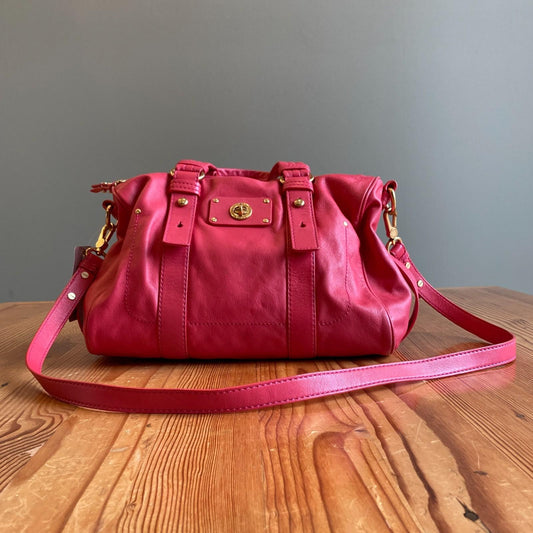 Marc Jacobs Coral Pink Smooth Leather Bolsa Totally Turnlock Purse Bag 0919LF