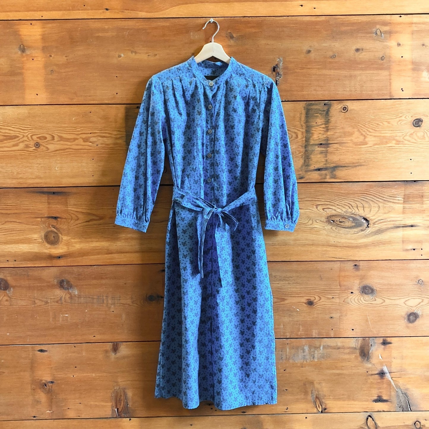 2 / M - No 6 Store $440 Blue French Floral Elena Button Up Shirt Dress 1005SS