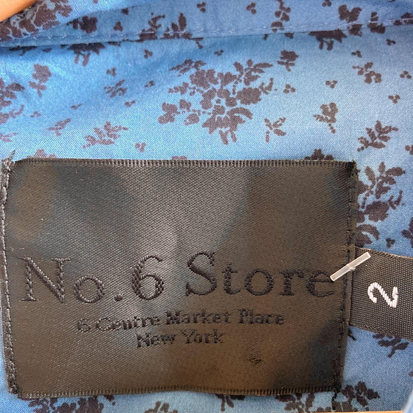 2 / M - No 6 Store $440 Blue French Floral Elena Button Up Shirt Dress 1005SS