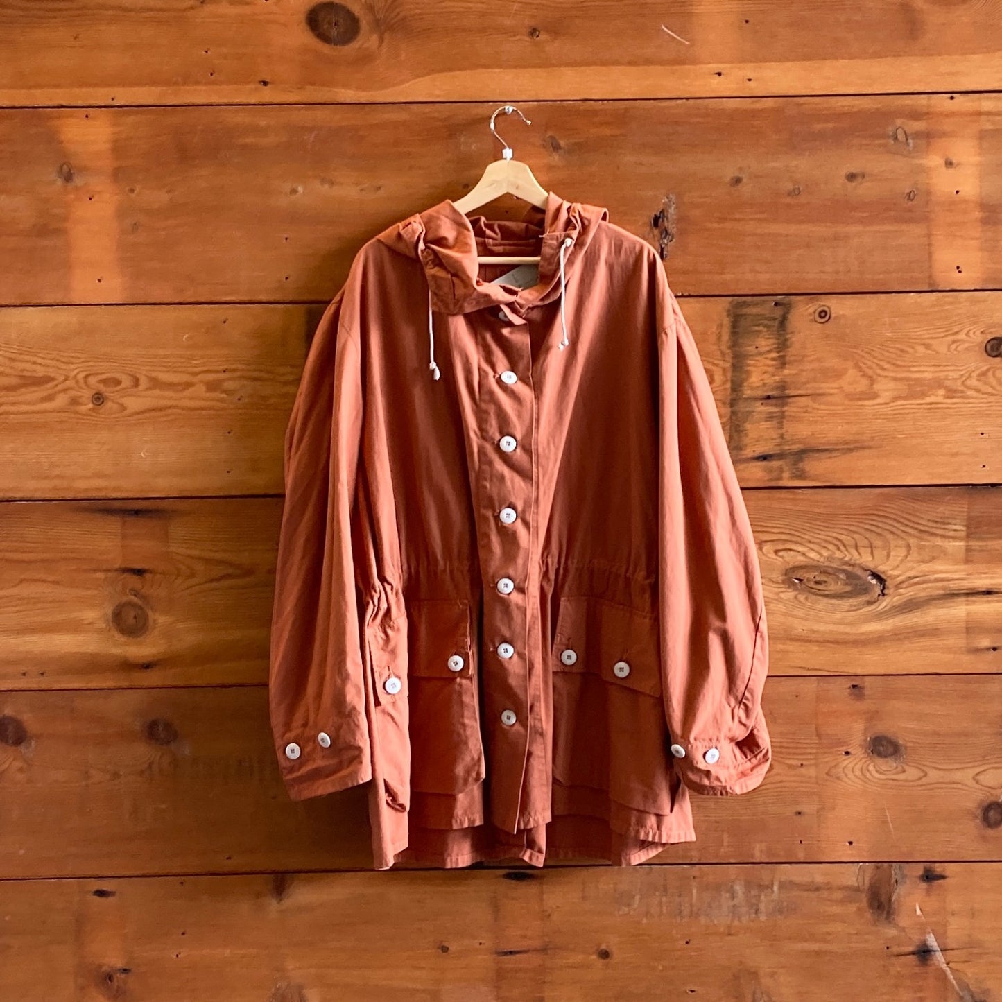 OS - Vintage C50 Swedish Military Rust Brown Hooded Jacket Parka 1005SS