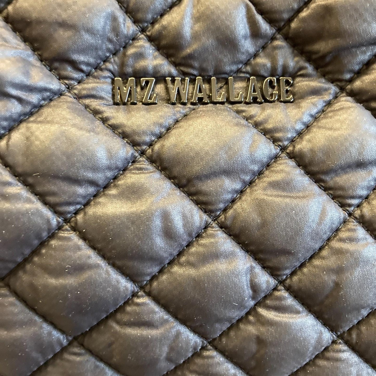 MZ Wallace Black Puffer Quilted Crossbody Zip Top Bag 1117KW