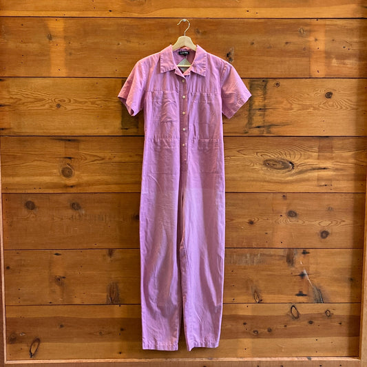 4 - Ilana Kohn Pink Short Sleeve Button Front Tia Coverall Jumpsuit 0805AY