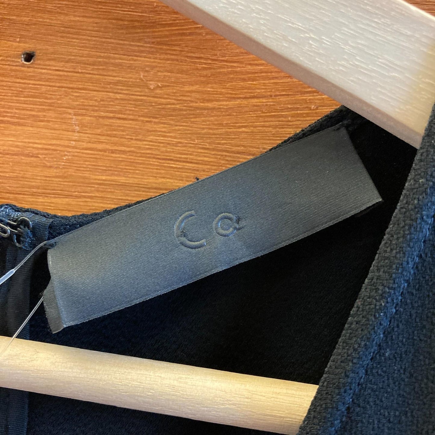 S - Co Collections $900 Black Crepe Sleeveless V Neck A Line Twirl Dress 0223LA