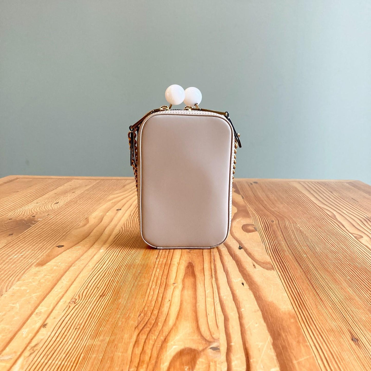 Marc Jacobs $495 Sand Tan Smooth Leather The Vanity Crossbody Purse Bag 0714NF