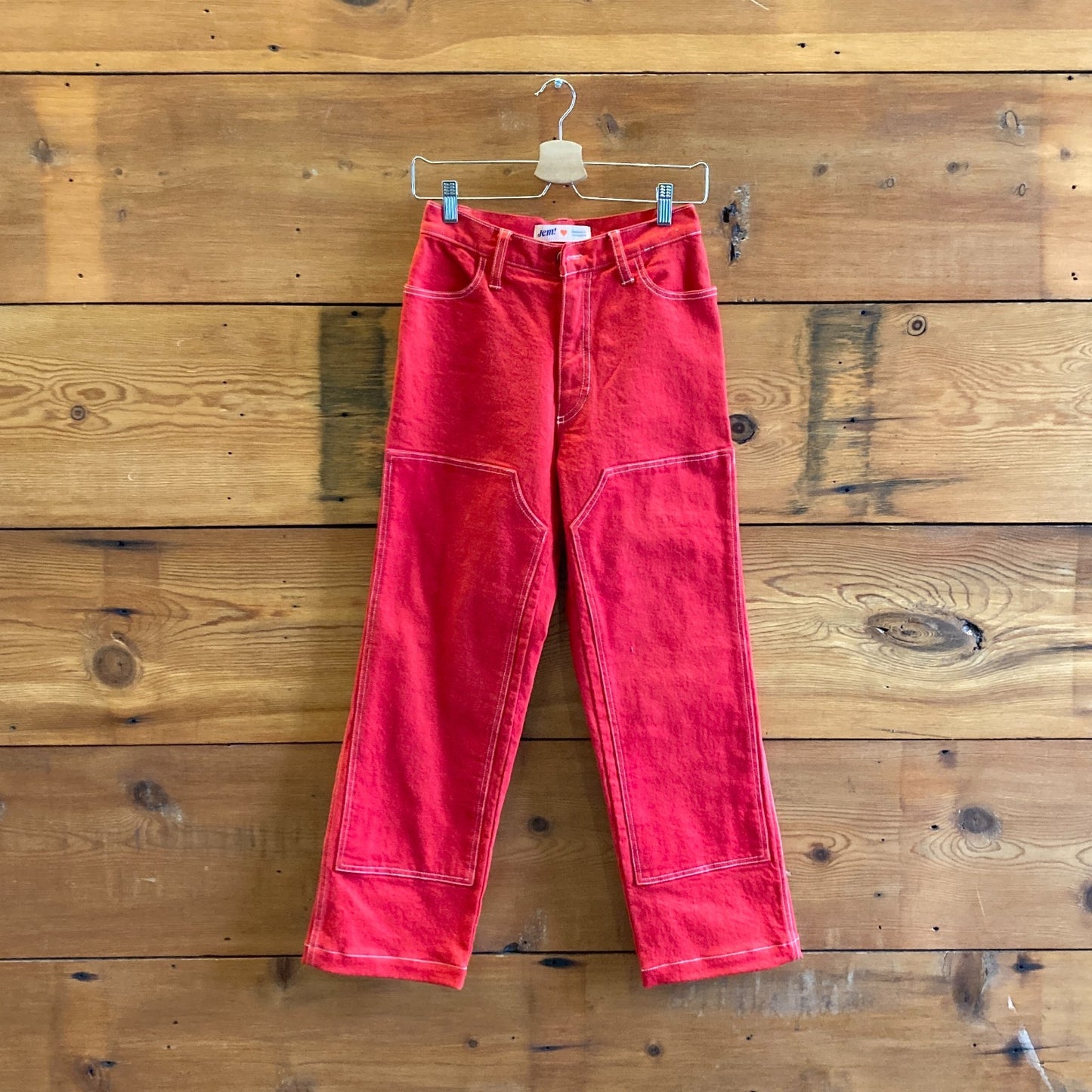 2 - Jem! $315 Los Angeles Red Reinforced Knees Workwear Jeans Pants 0312IG