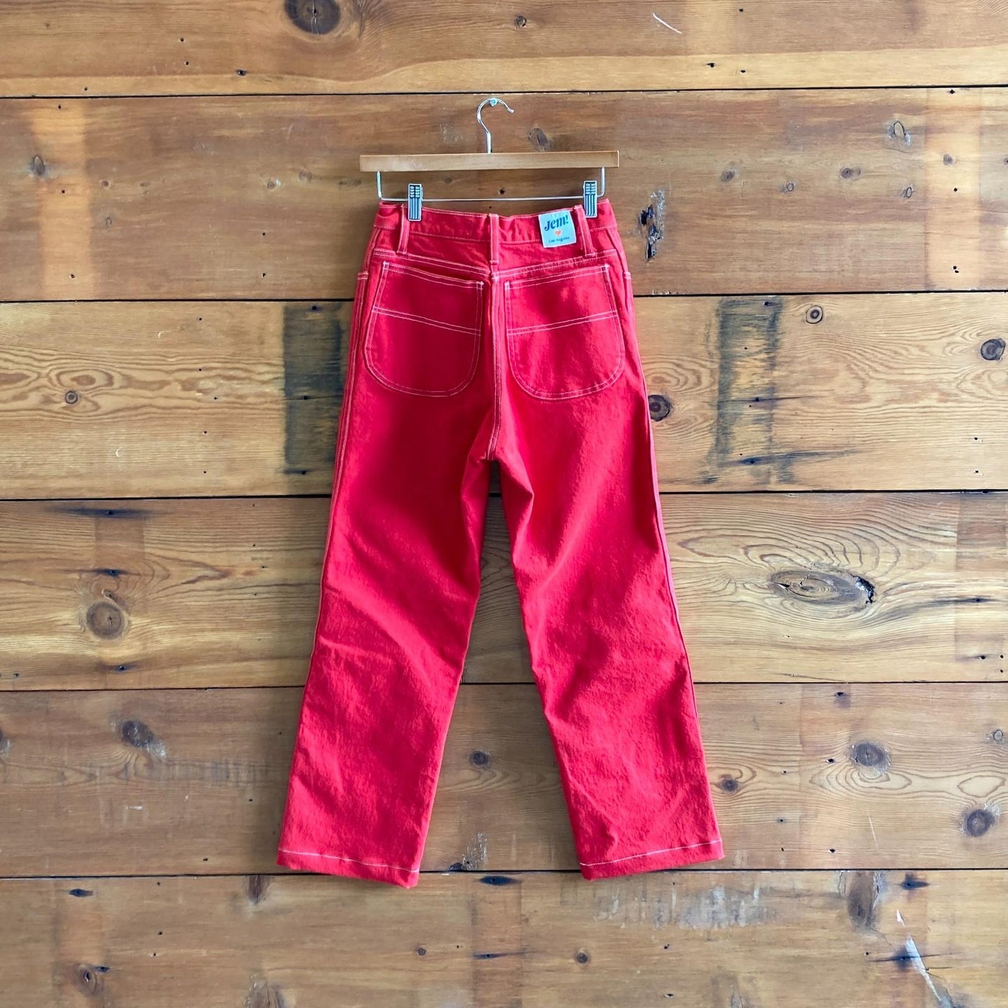 2 - Jem! $315 Los Angeles Red Reinforced Knees Workwear Jeans Pants 0312IG