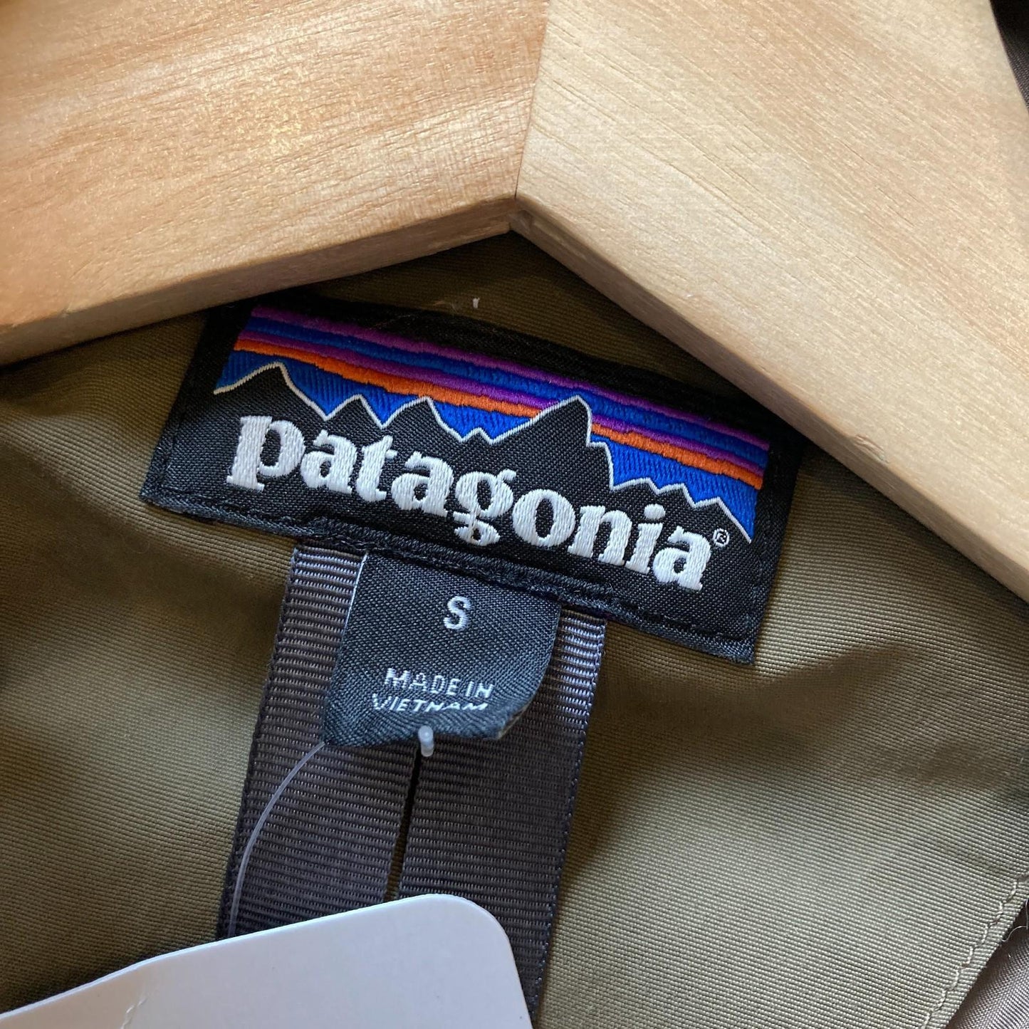 S - Patagonia Taupe Brown Dusty Mesa Parka Hooded Sherpa Jacket Coat 0606RO