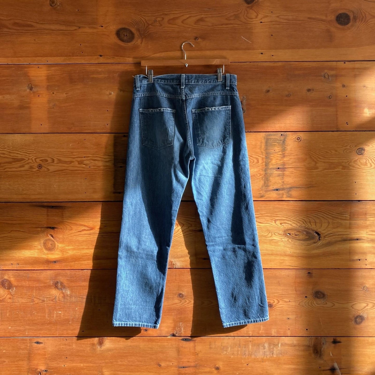 30 - Hey Gang Dark Wash Denim Reinforced Knees Straight Leg Jeans 0816TB