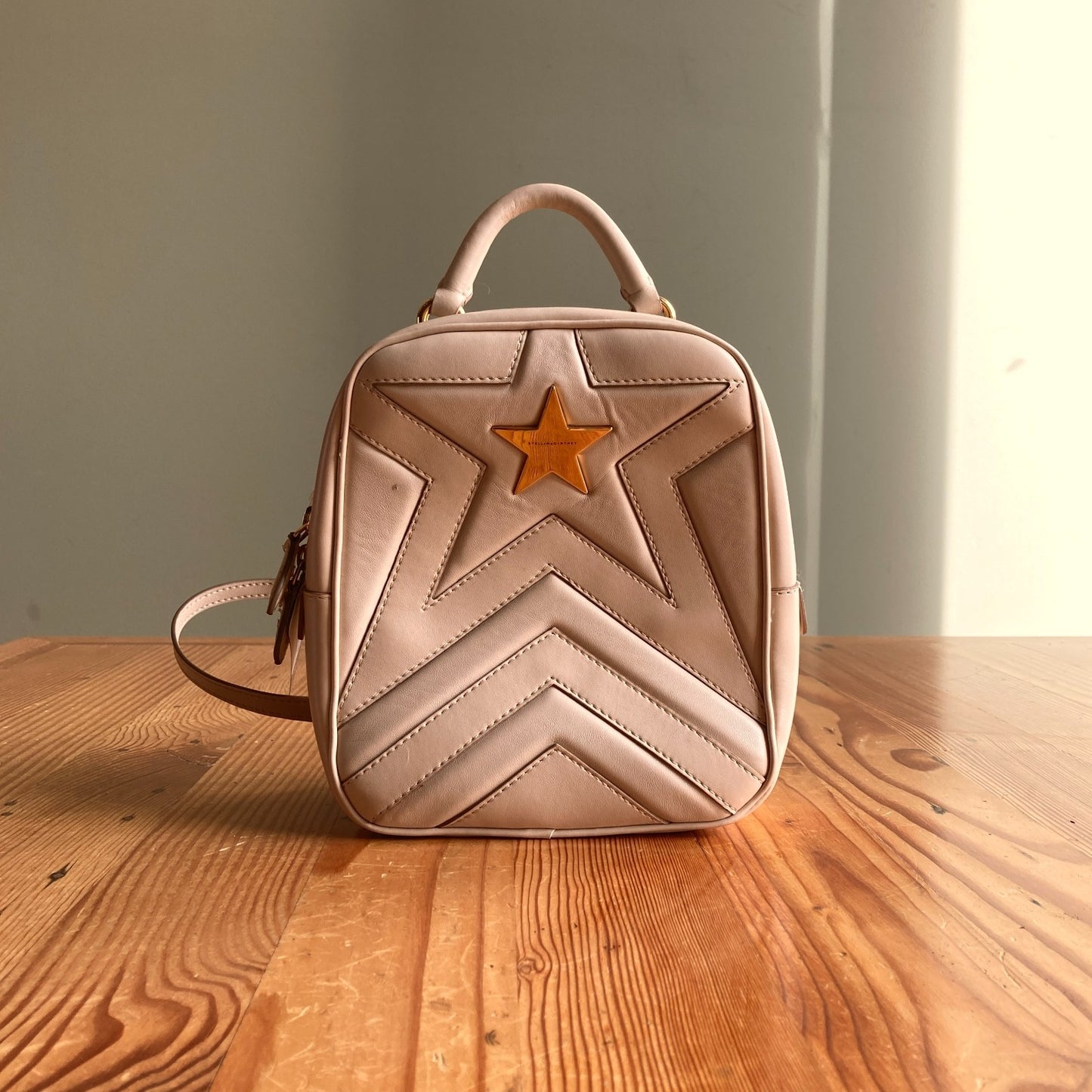 Stella McCartney $950 Ivory Star Vegan Leather Mini Backpack Bag *flaws 1030SF