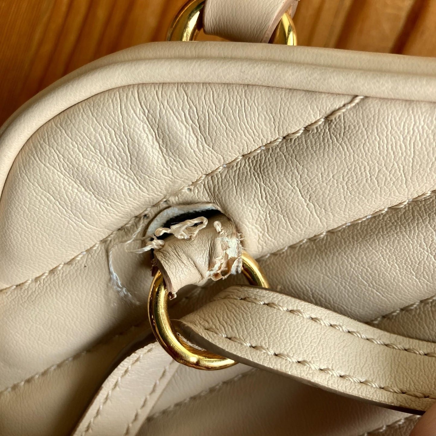 Stella McCartney $950 Ivory Star Vegan Leather Mini Backpack Bag *flaws 1030SF