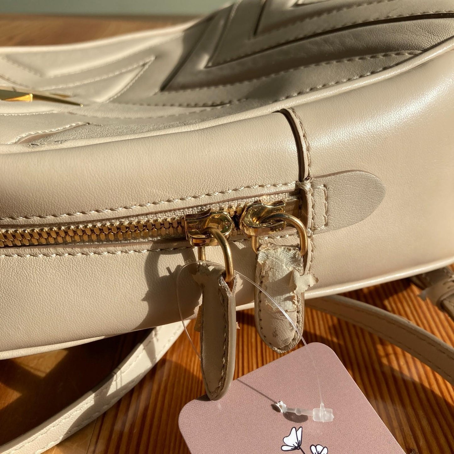 Stella McCartney $950 Ivory Star Vegan Leather Mini Backpack Bag *flaws 1030SF